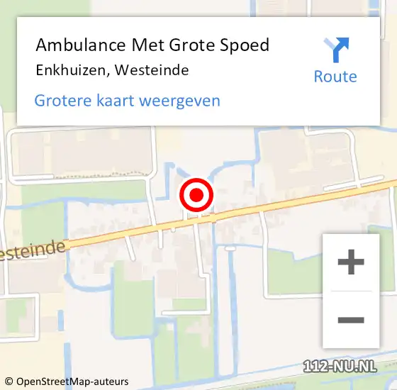 Locatie op kaart van de 112 melding: Ambulance Met Grote Spoed Naar Enkhuizen, Westeinde op 19 februari 2024 12:37