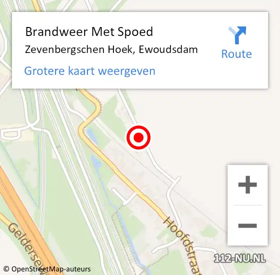 Locatie op kaart van de 112 melding: Brandweer Met Spoed Naar Zevenbergschen Hoek, Ewoudsdam op 19 februari 2024 12:41