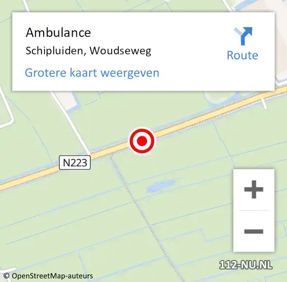 Locatie op kaart van de 112 melding: Ambulance Schipluiden, Woudseweg op 26 september 2014 13:01