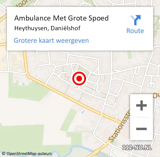 Locatie op kaart van de 112 melding: Ambulance Met Grote Spoed Naar Heythuysen, Daniëlshof op 19 februari 2024 13:34