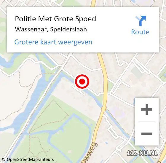 Locatie op kaart van de 112 melding: Politie Met Grote Spoed Naar Wassenaar, Spelderslaan op 19 februari 2024 13:37