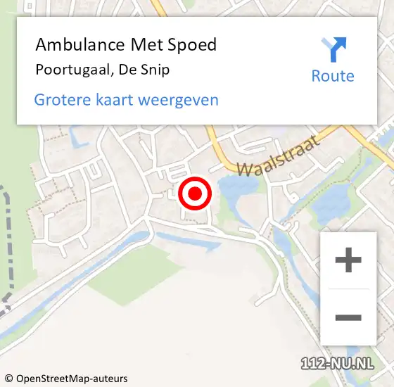 Locatie op kaart van de 112 melding: Ambulance Met Spoed Naar Poortugaal, De Snip op 19 februari 2024 13:58