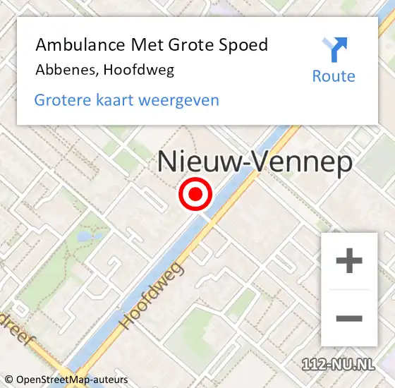 Locatie op kaart van de 112 melding: Ambulance Met Grote Spoed Naar Abbenes, Hoofdweg op 19 februari 2024 14:03