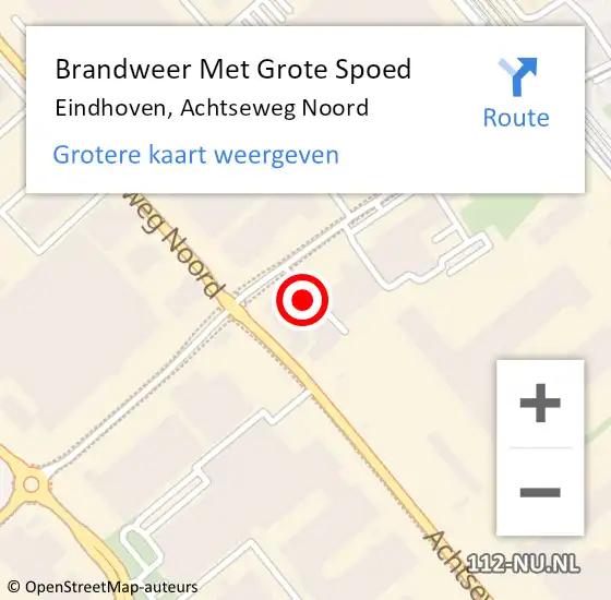 Locatie op kaart van de 112 melding: Brandweer Met Grote Spoed Naar Eindhoven, Achtseweg Noord op 19 februari 2024 14:21