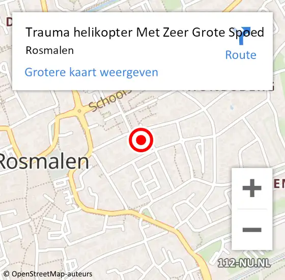 Locatie op kaart van de 112 melding: Trauma helikopter Met Zeer Grote Spoed Naar Rosmalen op 19 februari 2024 14:40