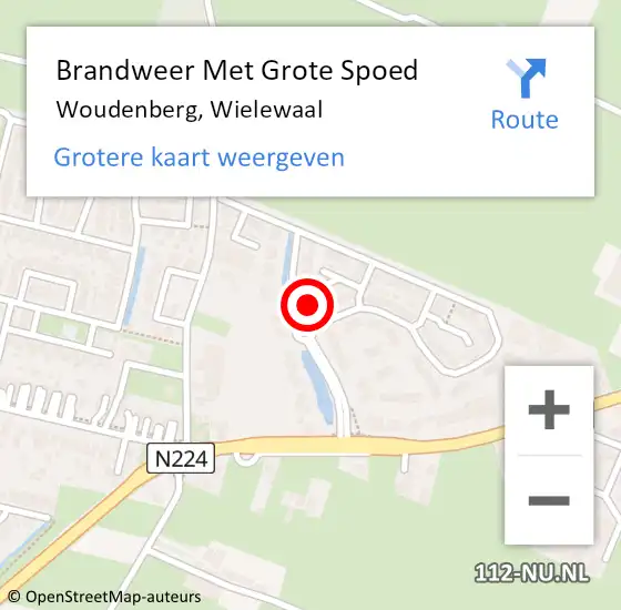 Locatie op kaart van de 112 melding: Brandweer Met Grote Spoed Naar Woudenberg, Wielewaal op 19 februari 2024 14:57