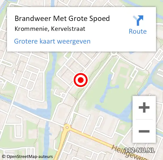 Locatie op kaart van de 112 melding: Brandweer Met Grote Spoed Naar Krommenie, Kervelstraat op 19 februari 2024 15:25
