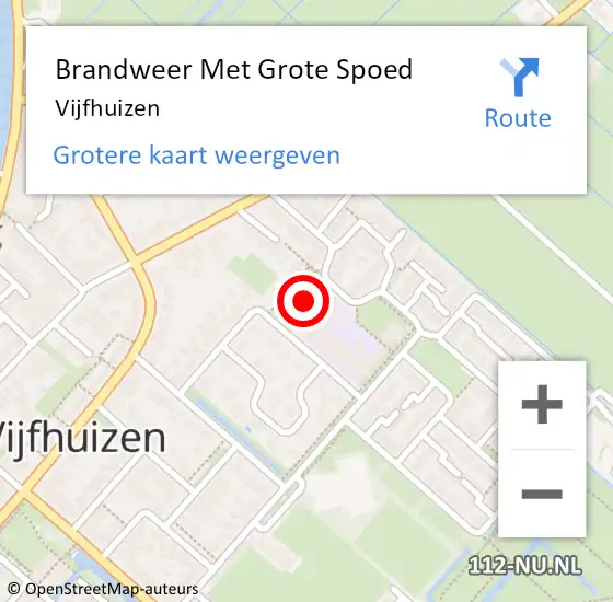 Locatie op kaart van de 112 melding: Brandweer Met Grote Spoed Naar Vijfhuizen op 19 februari 2024 15:41