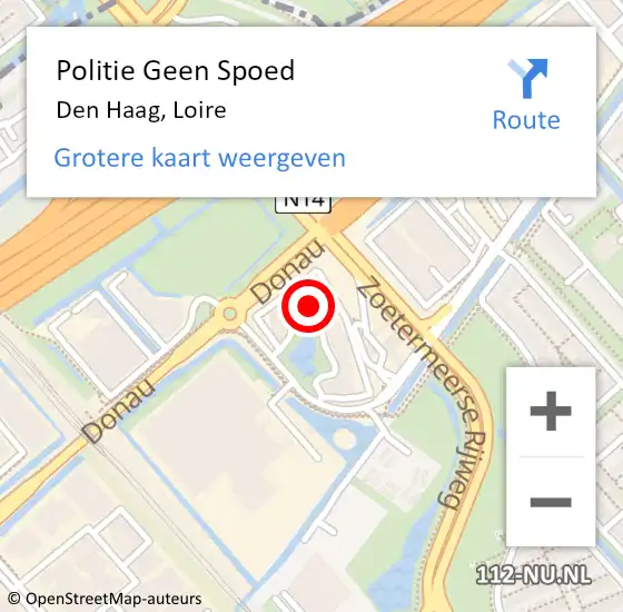 Locatie op kaart van de 112 melding: Politie Geen Spoed Naar Den Haag, Loire op 19 februari 2024 15:55