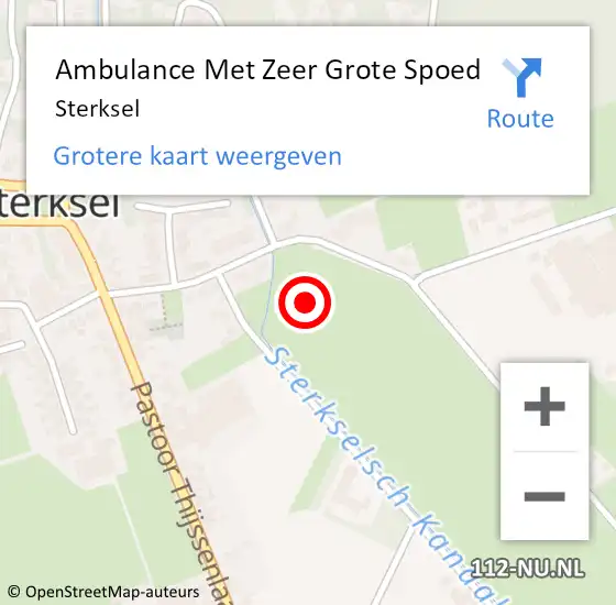 Locatie op kaart van de 112 melding: Ambulance Met Zeer Grote Spoed Naar Sterksel op 19 februari 2024 15:56