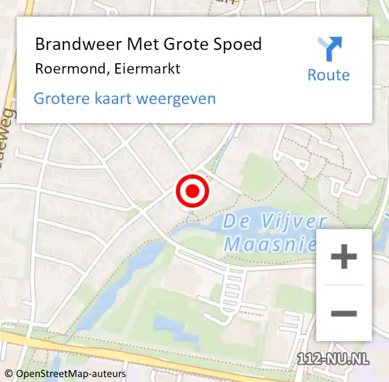 Locatie op kaart van de 112 melding: Brandweer Met Grote Spoed Naar Roermond, Eiermarkt op 19 februari 2024 16:34