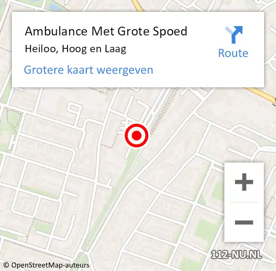Locatie op kaart van de 112 melding: Ambulance Met Grote Spoed Naar Heiloo, Hoog en Laag op 19 februari 2024 16:45