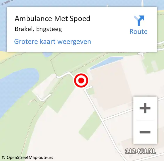 Locatie op kaart van de 112 melding: Ambulance Met Spoed Naar Brakel, Engsteeg op 26 september 2014 13:25