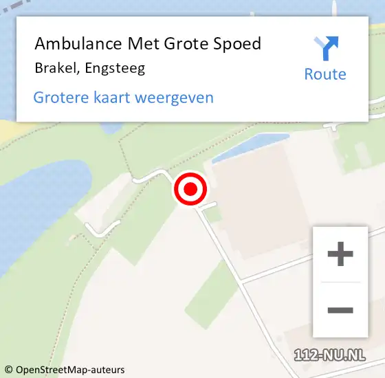 Locatie op kaart van de 112 melding: Ambulance Met Grote Spoed Naar Brakel, Engsteeg op 26 september 2014 13:27