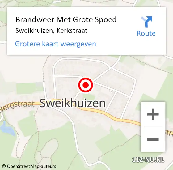 Locatie op kaart van de 112 melding: Brandweer Met Grote Spoed Naar Sweikhuizen, Kerkstraat op 19 februari 2024 17:37