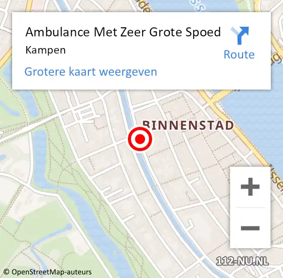 Locatie op kaart van de 112 melding: Ambulance Met Zeer Grote Spoed Naar Kampen op 19 februari 2024 17:47