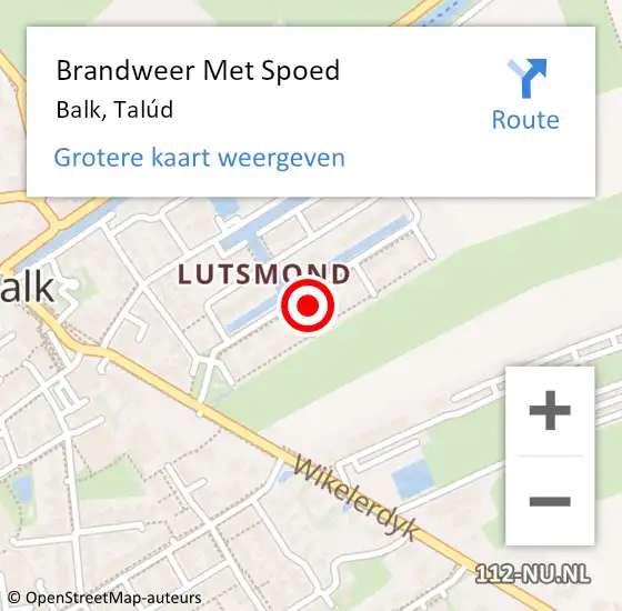 Locatie op kaart van de 112 melding: Brandweer Met Spoed Naar Balk, Talúd op 19 februari 2024 18:03