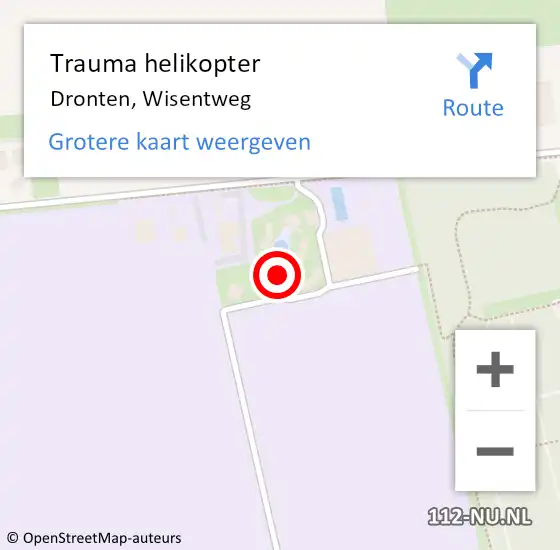 Locatie op kaart van de 112 melding: Trauma helikopter Dronten, Wisentweg op 19 februari 2024 19:09