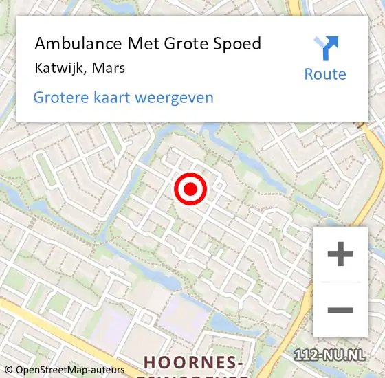 Locatie op kaart van de 112 melding: Ambulance Met Grote Spoed Naar Katwijk, Mars op 19 februari 2024 19:12