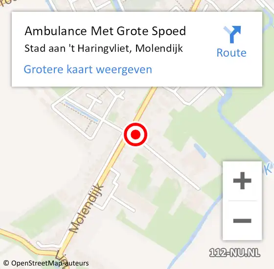 Locatie op kaart van de 112 melding: Ambulance Met Grote Spoed Naar Stad aan 't Haringvliet, Molendijk op 19 februari 2024 19:40
