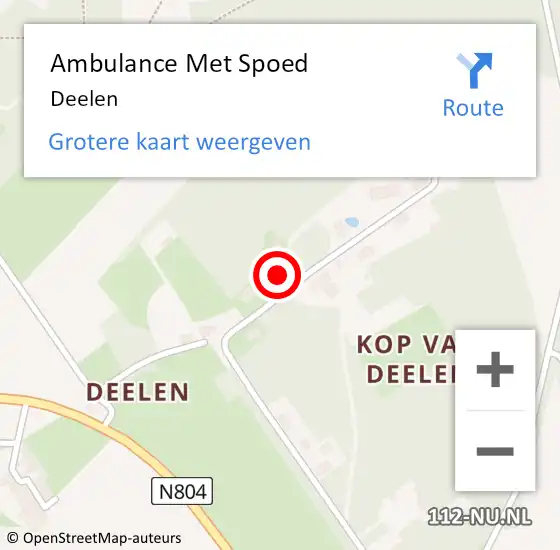 Locatie op kaart van de 112 melding: Ambulance Met Spoed Naar Deelen op 19 februari 2024 20:06