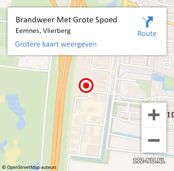 Locatie op kaart van de 112 melding: Brandweer Met Grote Spoed Naar Eemnes, Vlierberg op 19 februari 2024 22:20