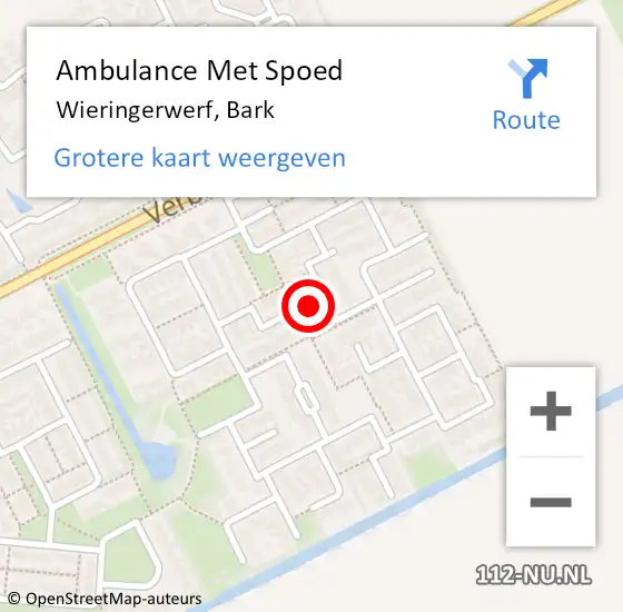 Locatie op kaart van de 112 melding: Ambulance Met Spoed Naar Wieringerwerf, Bark op 19 februari 2024 23:38