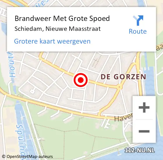 Locatie op kaart van de 112 melding: Brandweer Met Grote Spoed Naar Schiedam, Nieuwe Maasstraat op 20 februari 2024 01:02