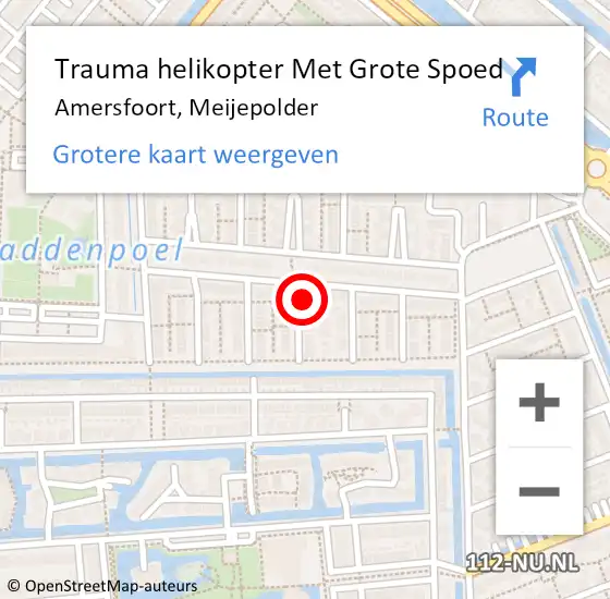 Locatie op kaart van de 112 melding: Trauma helikopter Met Grote Spoed Naar Amersfoort, Meijepolder op 20 februari 2024 02:21