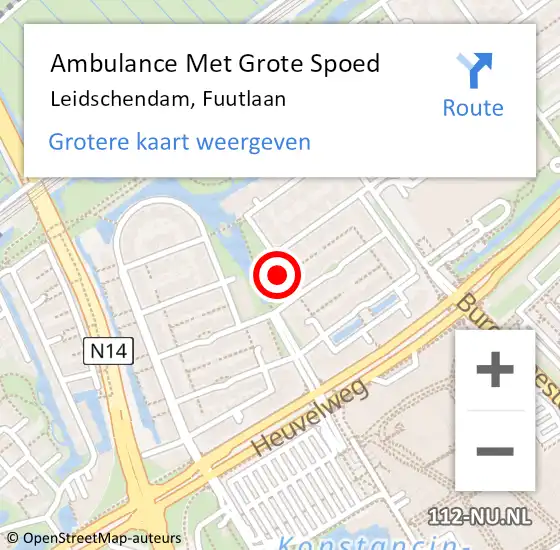 Locatie op kaart van de 112 melding: Ambulance Met Grote Spoed Naar Leidschendam, Fuutlaan op 20 februari 2024 03:23