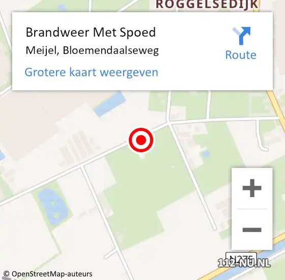 Locatie op kaart van de 112 melding: Brandweer Met Spoed Naar Meijel, Bloemendaalseweg op 20 februari 2024 03:59