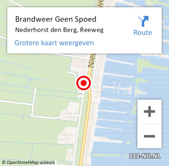 Locatie op kaart van de 112 melding: Brandweer Geen Spoed Naar Nederhorst den Berg, Reeweg op 26 september 2014 14:02