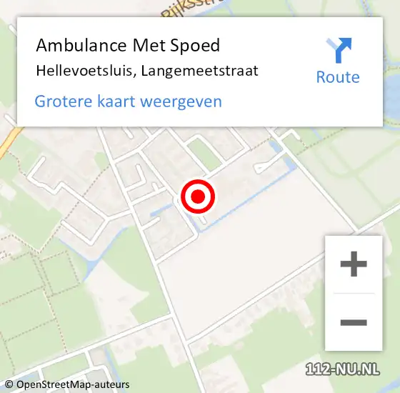 Locatie op kaart van de 112 melding: Ambulance Met Spoed Naar Hellevoetsluis, Langemeetstraat op 20 februari 2024 05:22