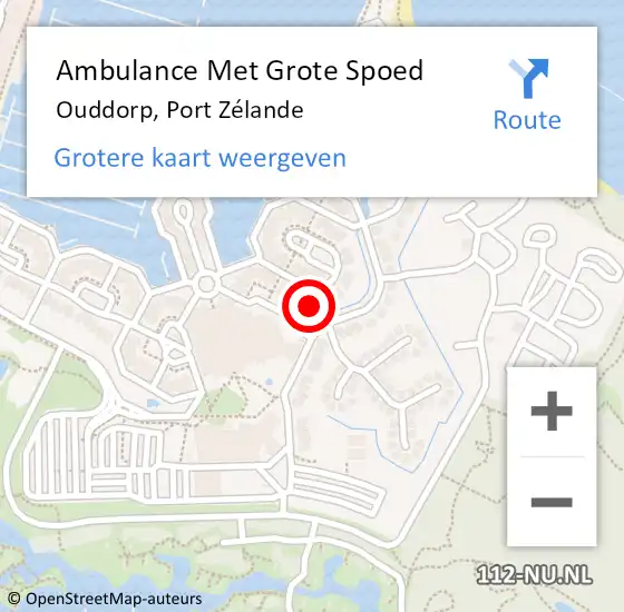 Locatie op kaart van de 112 melding: Ambulance Met Grote Spoed Naar Ouddorp, Port Zélande op 20 februari 2024 05:43