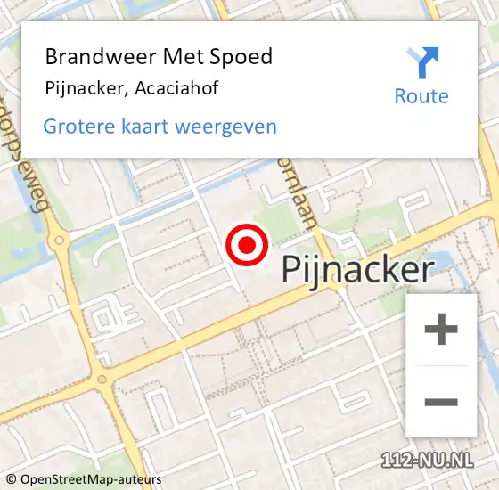 Locatie op kaart van de 112 melding: Brandweer Met Spoed Naar Pijnacker, Acaciahof op 20 februari 2024 06:17