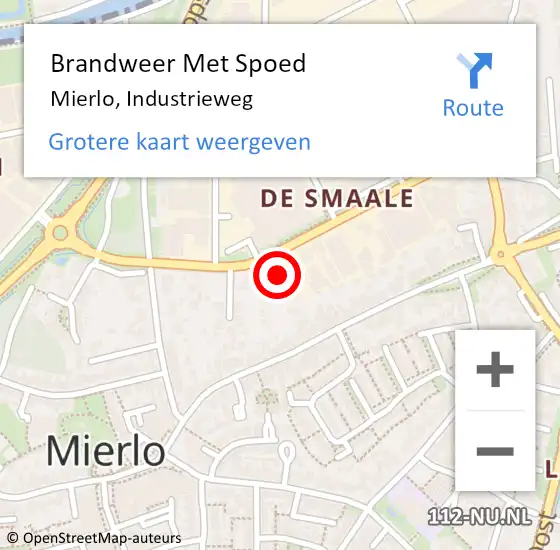 Locatie op kaart van de 112 melding: Brandweer Met Spoed Naar Mierlo, Industrieweg op 20 februari 2024 08:02