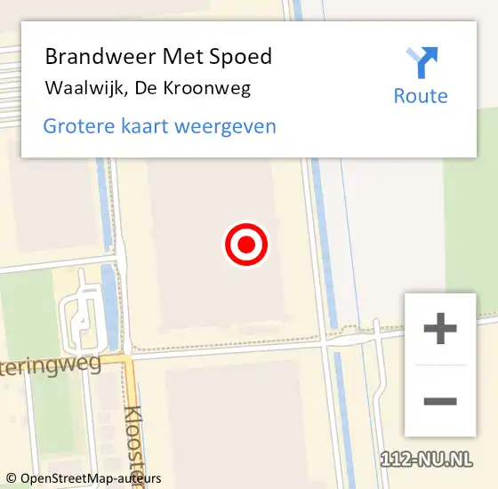 Locatie op kaart van de 112 melding: Brandweer Met Spoed Naar Waalwijk, De Kroonweg op 20 februari 2024 08:06