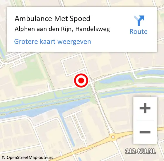 Locatie op kaart van de 112 melding: Ambulance Met Spoed Naar Alphen aan den Rijn, Handelsweg op 20 februari 2024 08:20