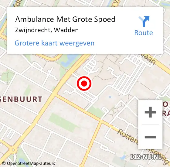 Locatie op kaart van de 112 melding: Ambulance Met Grote Spoed Naar Zwijndrecht, Wadden op 20 februari 2024 08:43