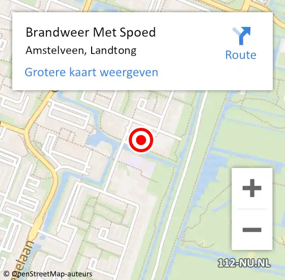 Locatie op kaart van de 112 melding: Brandweer Met Spoed Naar Amstelveen, Landtong op 20 februari 2024 10:07
