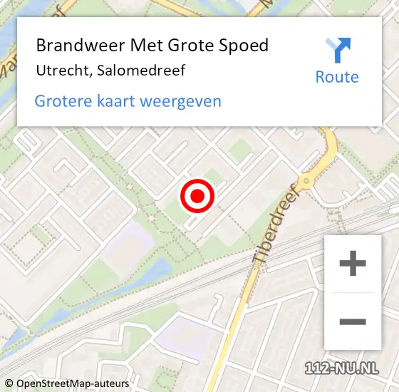 Locatie op kaart van de 112 melding: Brandweer Met Grote Spoed Naar Utrecht, Salomedreef op 20 februari 2024 11:04