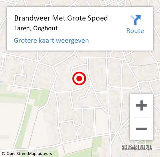 Locatie op kaart van de 112 melding: Brandweer Met Grote Spoed Naar Laren, Ooghout op 20 februari 2024 11:31