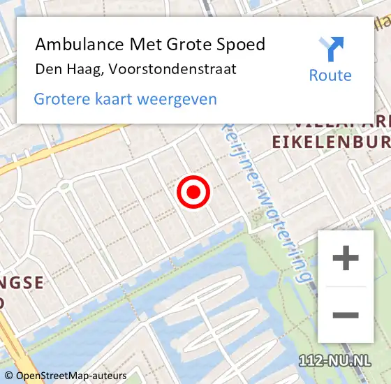 Locatie op kaart van de 112 melding: Ambulance Met Grote Spoed Naar Den Haag, Voorstondenstraat op 20 februari 2024 12:19