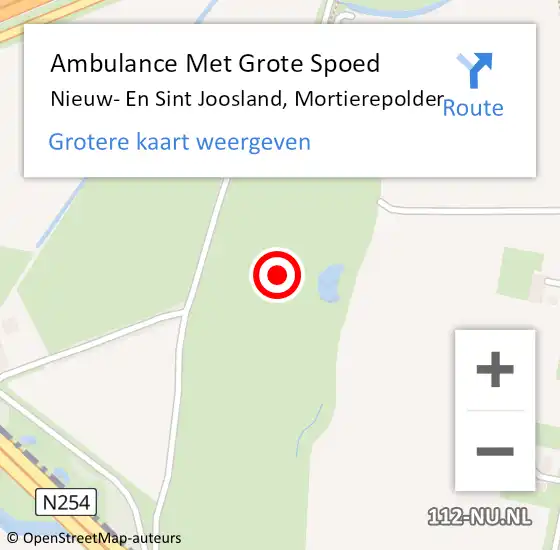 Locatie op kaart van de 112 melding: Ambulance Met Grote Spoed Naar Nieuw- En Sint Joosland, Mortierepolder op 26 september 2014 14:42