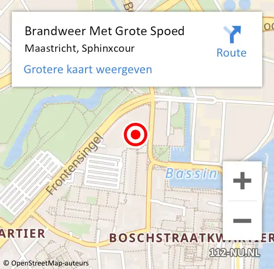 Locatie op kaart van de 112 melding: Brandweer Met Grote Spoed Naar Maastricht, Sphinxcour op 20 februari 2024 13:16