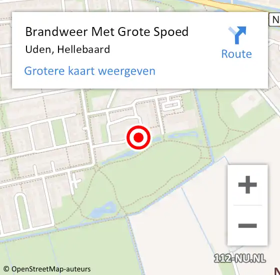 Locatie op kaart van de 112 melding: Brandweer Met Grote Spoed Naar Uden, Hellebaard op 20 februari 2024 14:42