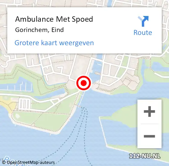 Locatie op kaart van de 112 melding: Ambulance Met Spoed Naar Gorinchem, Eind op 20 februari 2024 14:45