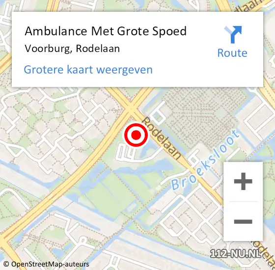 Locatie op kaart van de 112 melding: Ambulance Met Grote Spoed Naar Voorburg, Rodelaan op 20 februari 2024 16:02