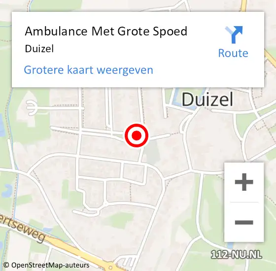 Locatie op kaart van de 112 melding: Ambulance Met Grote Spoed Naar Duizel op 20 februari 2024 16:33