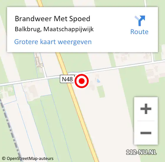 Locatie op kaart van de 112 melding: Brandweer Met Spoed Naar Balkbrug, Maatschappijwijk op 26 september 2014 15:40